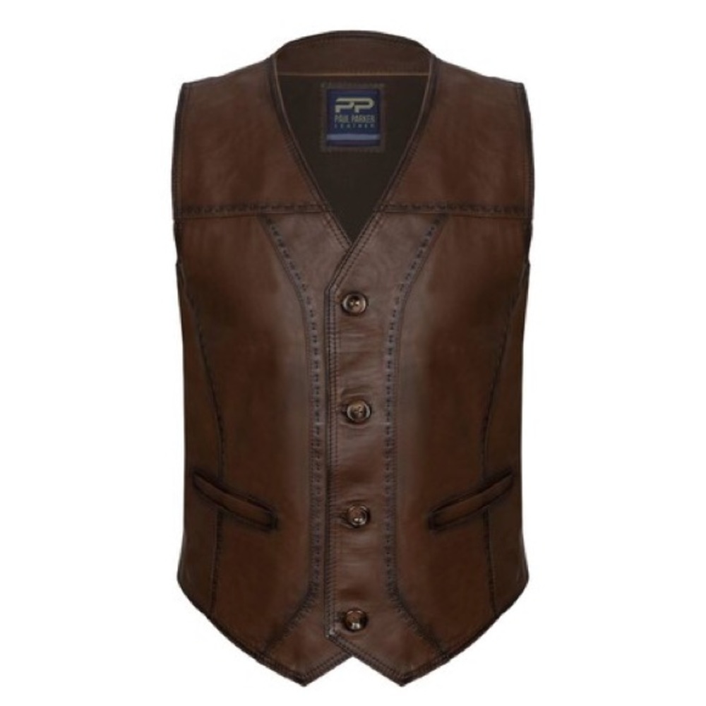 Paul Parker Ace Leather Vest size M